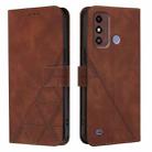 For ZTE Blade A53 Crossbody 3D Embossed Flip Leather Phone Case(Brown) - 2