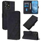 For ZTE Blade A73 4G Crossbody 3D Embossed Flip Leather Phone Case(Black) - 1