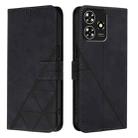 For ZTE Blade A73 4G Crossbody 3D Embossed Flip Leather Phone Case(Black) - 2