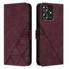 For ZTE Blade A73 4G Crossbody 3D Embossed Flip Leather Phone Case(Wine Red) - 2