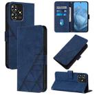 For ZTE Blade A73 4G Crossbody 3D Embossed Flip Leather Phone Case(Blue) - 1