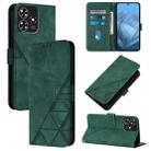 For ZTE Blade A73 4G Crossbody 3D Embossed Flip Leather Phone Case(Green) - 1