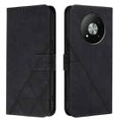 For ZTE Blade A73 5G Crossbody 3D Embossed Flip Leather Phone Case(Black) - 2