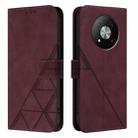 For ZTE Blade A73 5G Crossbody 3D Embossed Flip Leather Phone Case(Wine Red) - 2