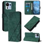 For ZTE Blade V50 Vita Crossbody 3D Embossed Flip Leather Phone Case(Green) - 1