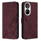 For ZTE Blade V40s Crossbody 3D Embossed Flip Leather Phone Case(Wine Red) - 2