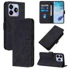 For ZTE Blade V60 / Axon 60 4G Crossbody 3D Embossed Flip Leather Phone Case(Black) - 1