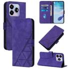 For ZTE Blade V60 / Axon 60 4G Crossbody 3D Embossed Flip Leather Phone Case(Purple) - 1