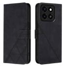 For ZTE Blade A35 / A55 Crossbody 3D Embossed Flip Leather Phone Case(Black) - 2