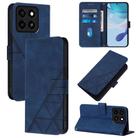 For ZTE Blade A35 / A55 Crossbody 3D Embossed Flip Leather Phone Case(Blue) - 1