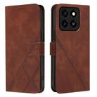 For ZTE Blade A35 / A55 Crossbody 3D Embossed Flip Leather Phone Case(Brown) - 2