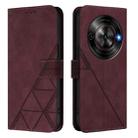 For ZTE Blade A75 5G / Nubia Focus Crossbody 3D Embossed Flip Leather Phone Case(Wine Red) - 2