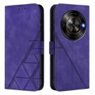 For ZTE Blade A75 5G / Nubia Focus Crossbody 3D Embossed Flip Leather Phone Case(Purple) - 2