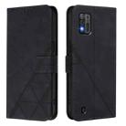 For ZTE Blade A52 Lite Crossbody 3D Embossed Flip Leather Phone Case(Black) - 2