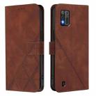 For ZTE Blade A52 Lite Crossbody 3D Embossed Flip Leather Phone Case(Brown) - 2