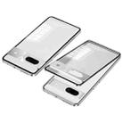 For Google Pixel 7a Snap Buckle Metal Frame Frosted Phone Case(Silver) - 1