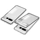 For Google Pixel 7 Pro Snap Buckle Metal Frame Frosted Phone Case(Silver) - 1