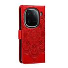 For vivo iQOO 12 Sun Mandala Embossing Pattern Phone Leather Case(Red) - 3