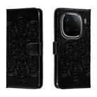 For vivo iQOO 12 Sun Mandala Embossing Pattern Phone Leather Case(Black) - 1