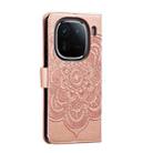 For vivo iQOO 12 Sun Mandala Embossing Pattern Phone Leather Case(Rose Gold) - 3