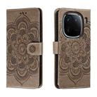 For vivo iQOO 12 Pro Sun Mandala Embossing Pattern Phone Leather Case(Grey) - 1