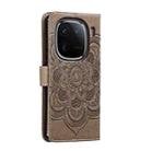 For vivo iQOO 12 Pro Sun Mandala Embossing Pattern Phone Leather Case(Grey) - 3