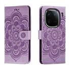 For vivo iQOO 12 Pro Sun Mandala Embossing Pattern Phone Leather Case(Purple) - 1