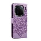 For vivo iQOO 12 Pro Sun Mandala Embossing Pattern Phone Leather Case(Purple) - 3