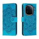 For vivo iQOO 12 Pro Sun Mandala Embossing Pattern Phone Leather Case(Blue) - 1