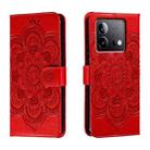 For vivo iQOO Neo8 Sun Mandala Embossing Pattern Phone Leather Case(Red) - 1