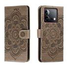 For vivo iQOO Neo8 Sun Mandala Embossing Pattern Phone Leather Case(Grey) - 1