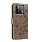 For vivo iQOO Neo8 Sun Mandala Embossing Pattern Phone Leather Case(Grey) - 3