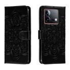 For vivo iQOO Neo8 Sun Mandala Embossing Pattern Phone Leather Case(Black) - 1