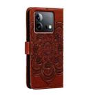 For vivo iQOO Neo8 Sun Mandala Embossing Pattern Phone Leather Case(Brown) - 3