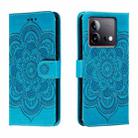 For vivo iQOO Neo8 Sun Mandala Embossing Pattern Phone Leather Case(Blue) - 1