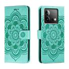 For vivo iQOO Neo8 Sun Mandala Embossing Pattern Phone Leather Case(Green) - 1