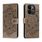 For vivo iQOO Z9X Sun Mandala Embossing Pattern Phone Leather Case(Grey) - 1