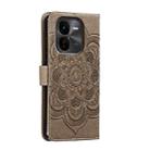 For vivo iQOO Z9X Sun Mandala Embossing Pattern Phone Leather Case(Grey) - 3