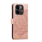 For vivo iQOO Z9X Sun Mandala Embossing Pattern Phone Leather Case(Rose Gold) - 3