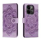 For vivo iQOO Z9X Sun Mandala Embossing Pattern Phone Leather Case(Purple) - 1