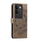 For vivo S17 Sun Mandala Embossing Pattern Phone Leather Case(Grey) - 3