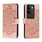 For vivo S17 Sun Mandala Embossing Pattern Phone Leather Case(Rose Gold) - 1