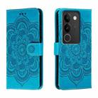 For vivo S17 Sun Mandala Embossing Pattern Phone Leather Case(Blue) - 1