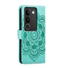 For vivo S17 Sun Mandala Embossing Pattern Phone Leather Case(Green) - 3