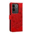 For vivo S17e Sun Mandala Embossing Pattern Phone Leather Case(Red) - 2