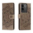 For vivo S17e Sun Mandala Embossing Pattern Phone Leather Case(Grey) - 1