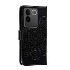 For vivo S17e Sun Mandala Embossing Pattern Phone Leather Case(Black) - 3