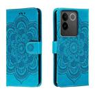 For vivo S17e Sun Mandala Embossing Pattern Phone Leather Case(Blue) - 1