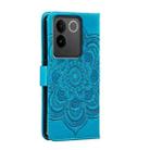 For vivo S17e Sun Mandala Embossing Pattern Phone Leather Case(Blue) - 3