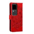 For vivo S18 Sun Mandala Embossing Pattern Phone Leather Case(Red) - 3